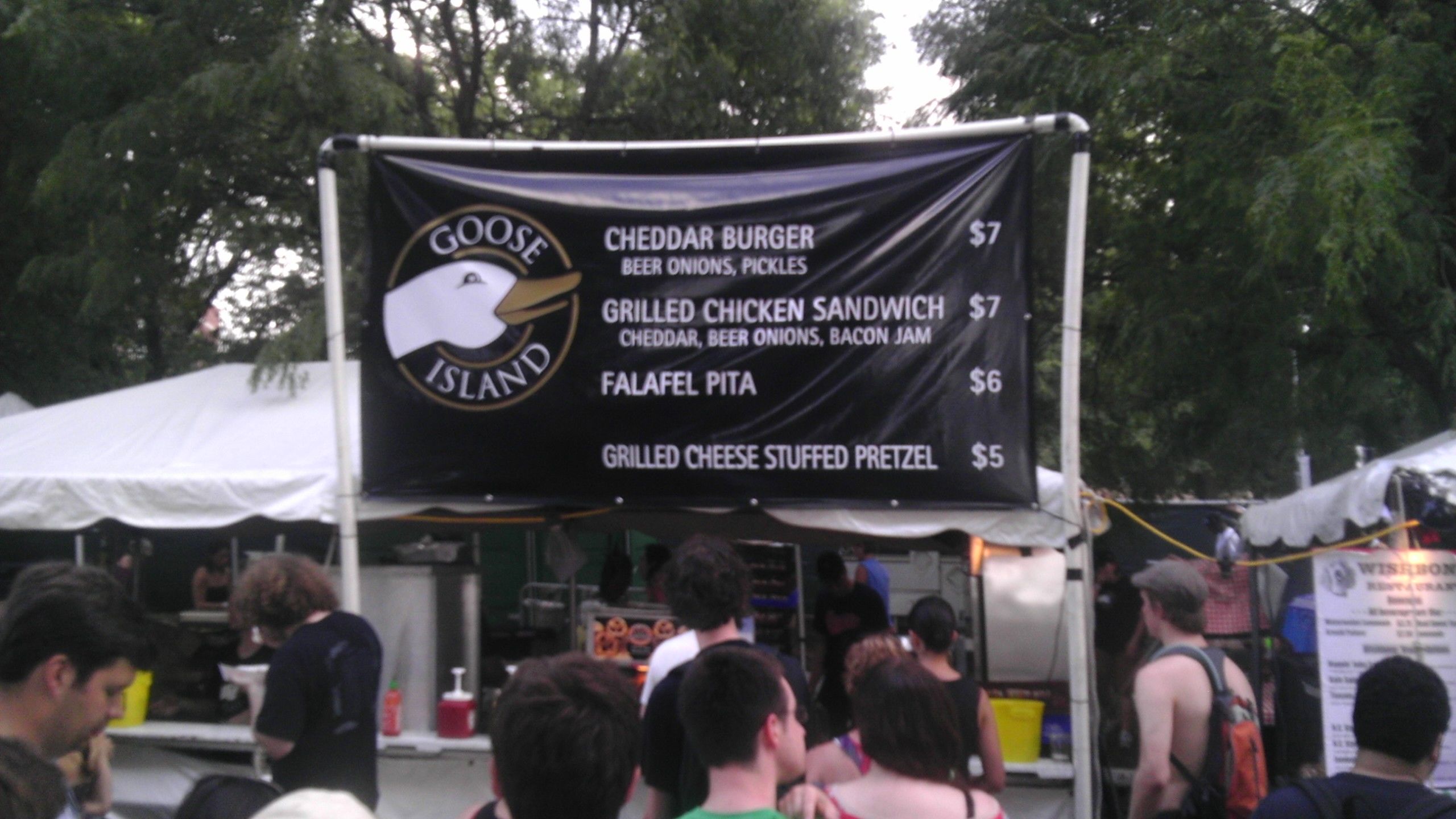 Banners for Goose Island at Pithcfork Music Fest.